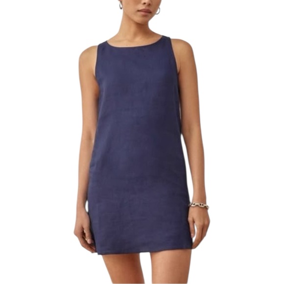 reformation jessi linen dress by Reformation a single rear button fastening Reformation Jessi Linen Dress 6
